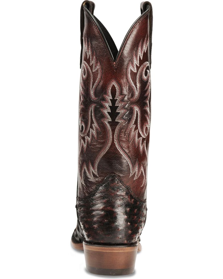 Nocona Men's Black Cherry Full Quill Ostrich Boots - Sq Toe - Country