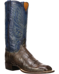 lucchese square toe gator boots