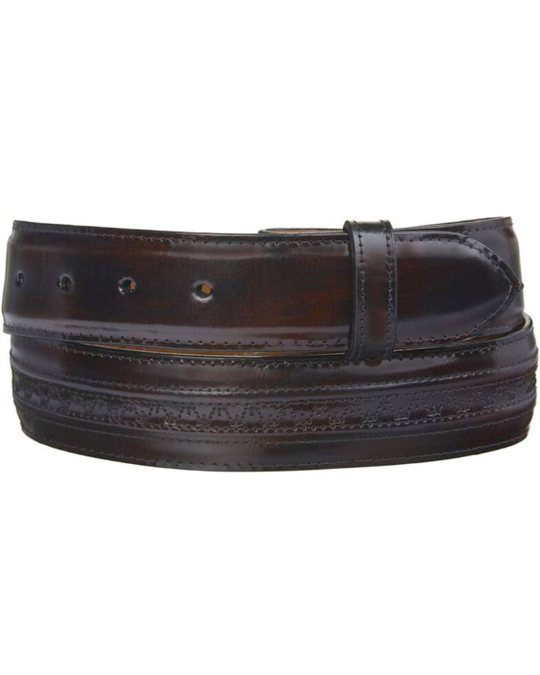 Lucchese Men's Black Cherry Goatskin Leather Belt Country Outfitter
