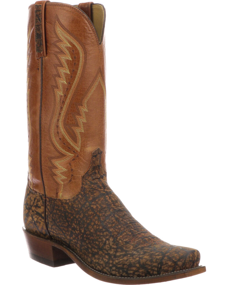 Lucchese Men's Handmade Creighton Cognac Elephant Cowboy Boots - Square