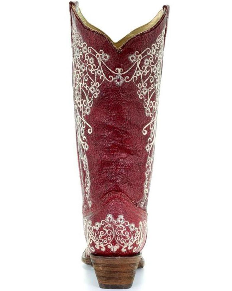 Corral Women's Red Embroidery Boots - Snip Toe - Country Outfitter