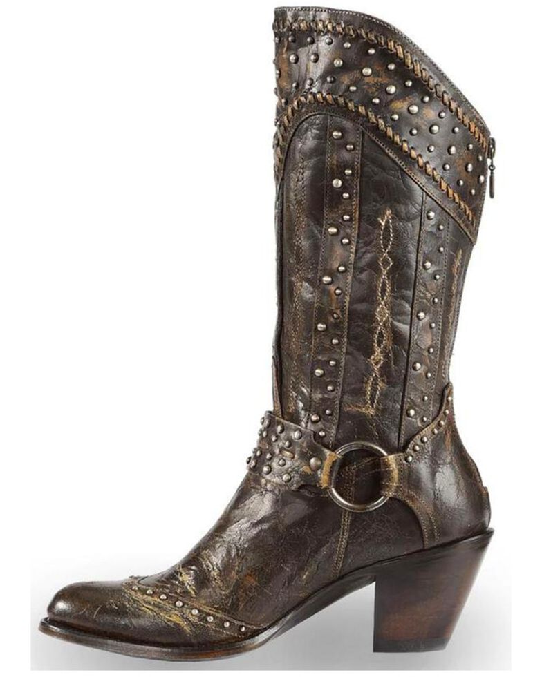 Dan Post Women's Sexy Back Studded Fashion Western Boots Round Toe