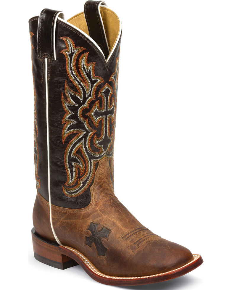 Tony Lama Women's Tan Mad Dog Goat San Saba Western Boots Square Toe