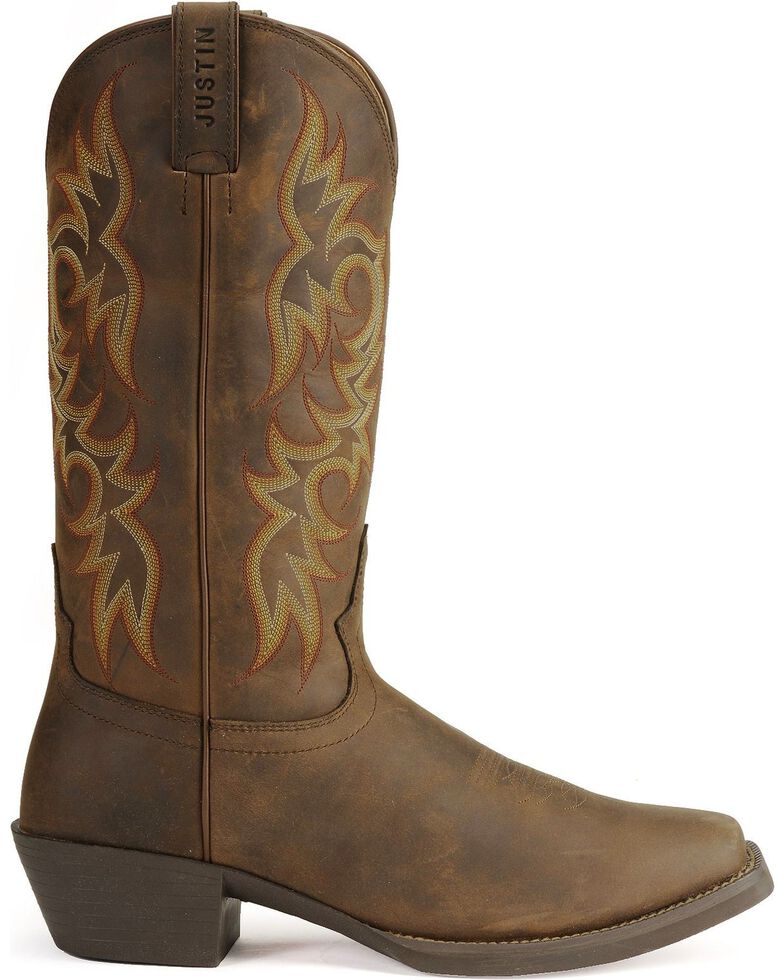 Justin Stampede Western Apache Cowboy Boots Square Toe Country