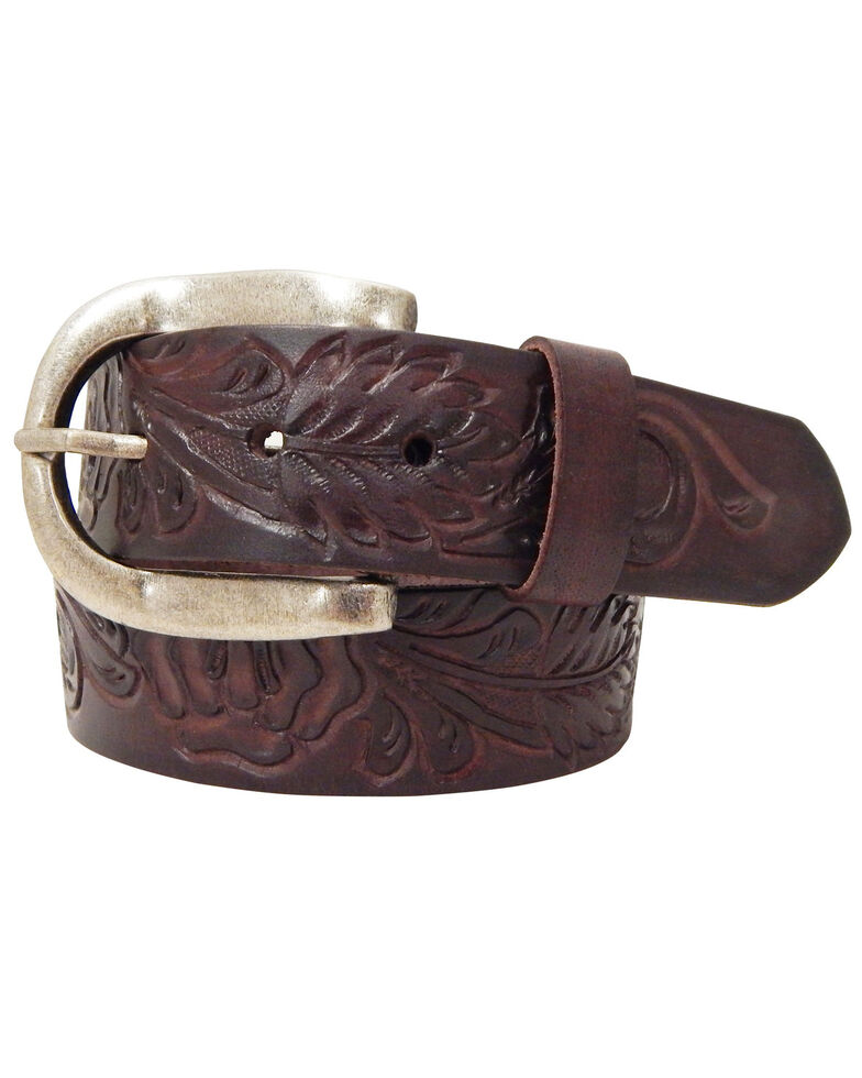 womens tooled leather belt