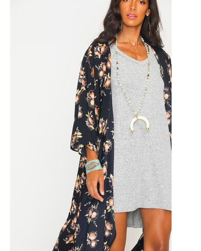 Ces Femme Women's Floral Long Kimono Cardigan - Country Outfitter