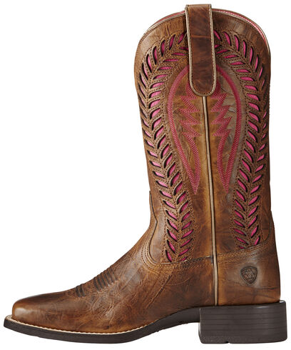 brown ariat quickdraw venttek toe boots wide square