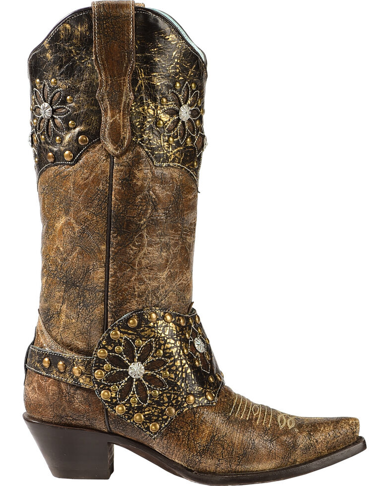 Corral Women's Collar and Harness Cowgirl Boots Snip Toe Country