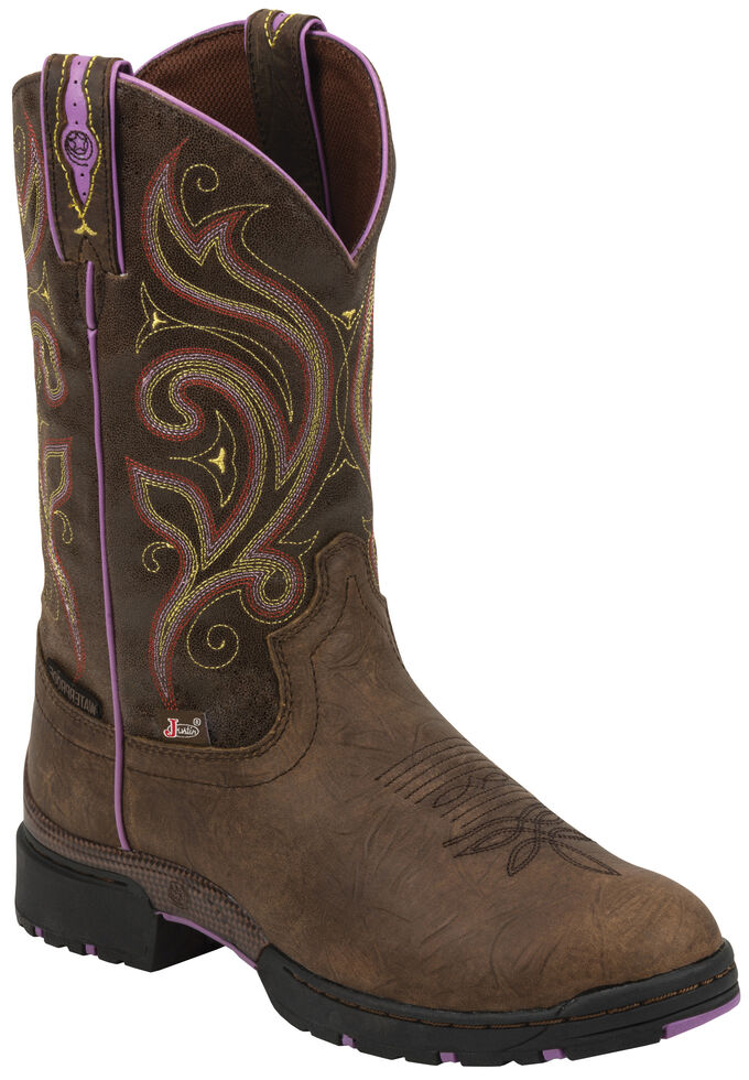 justin boots round toe boots