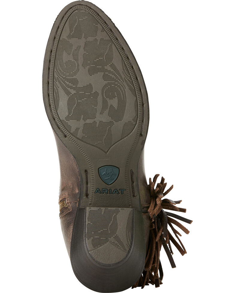 Ariat Women's Chocolate Duchess Braided Fringe Short Western Boots