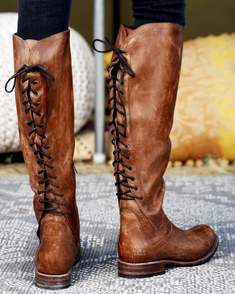 Bed Stu Women's Caramel Surrey Tall Lace Boots - Round Toe - Country Outfitter