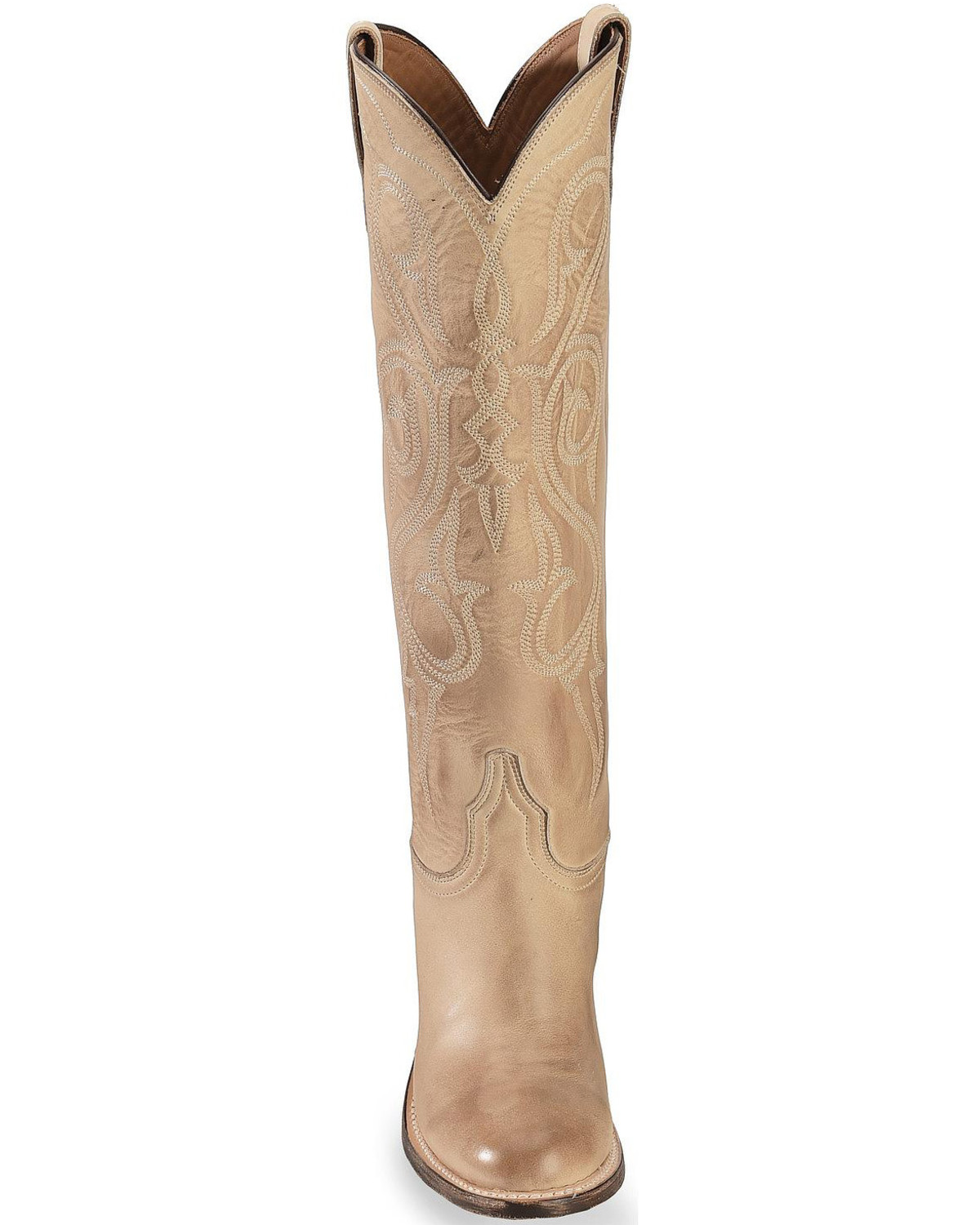 Lucchese Handmade Eggshell Vanessa Cowgirl Boots - Round Toe - Country