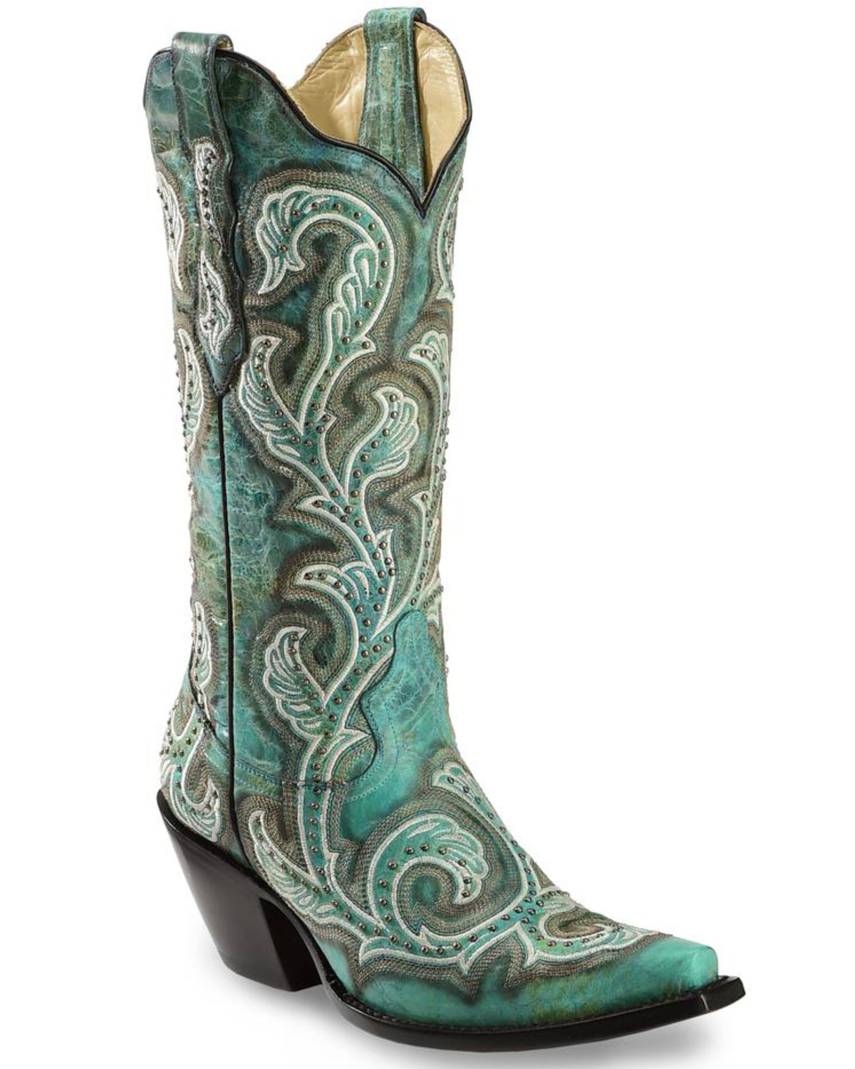 Corral Women's Shaded & Studded Cowgirl Boots Snip Toe Country