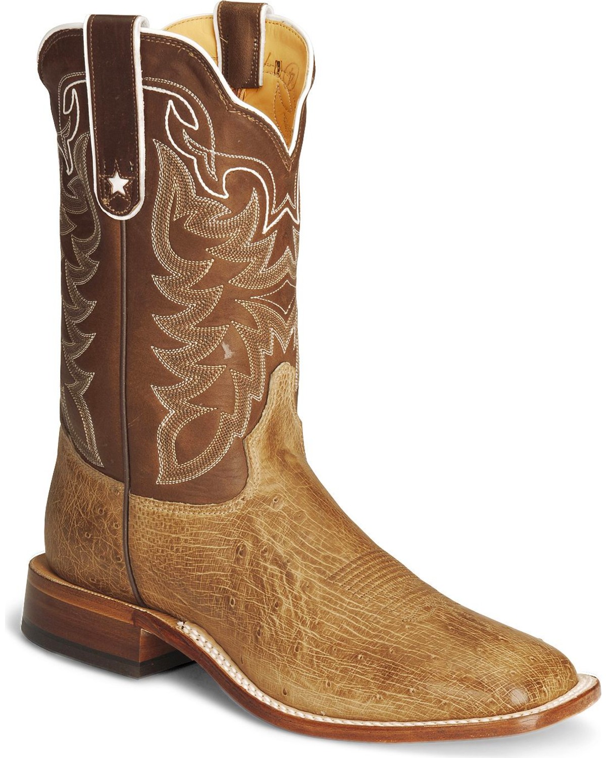 Tony Lama Smooth Ostrich Cowboy Boots - Square Toe - Country Outfitter