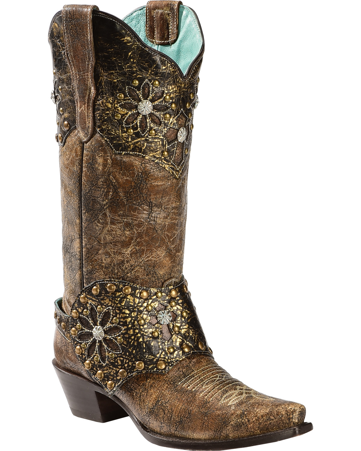 Corral Women's Collar and Harness Cowgirl Boots - Snip Toe - Country