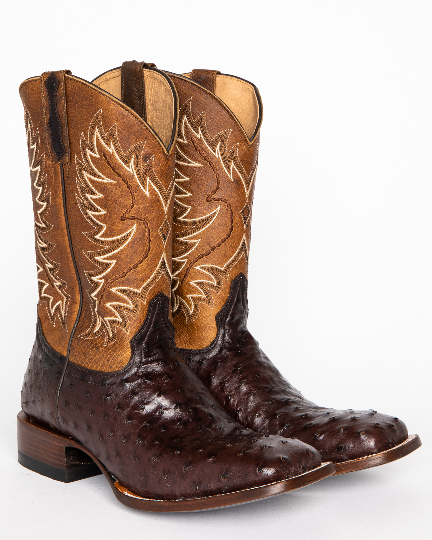 Cody James Men's Ostrich Tobacco Exotic Boots Square Toe Country