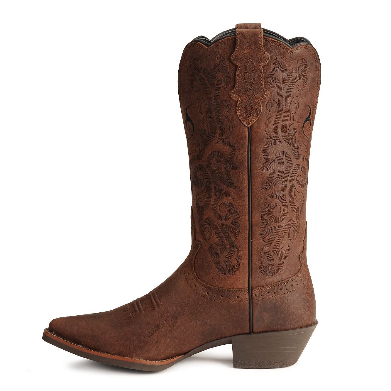 Justin Stampede Western Cowgirl Boots with Rubber Sole Snip Toe