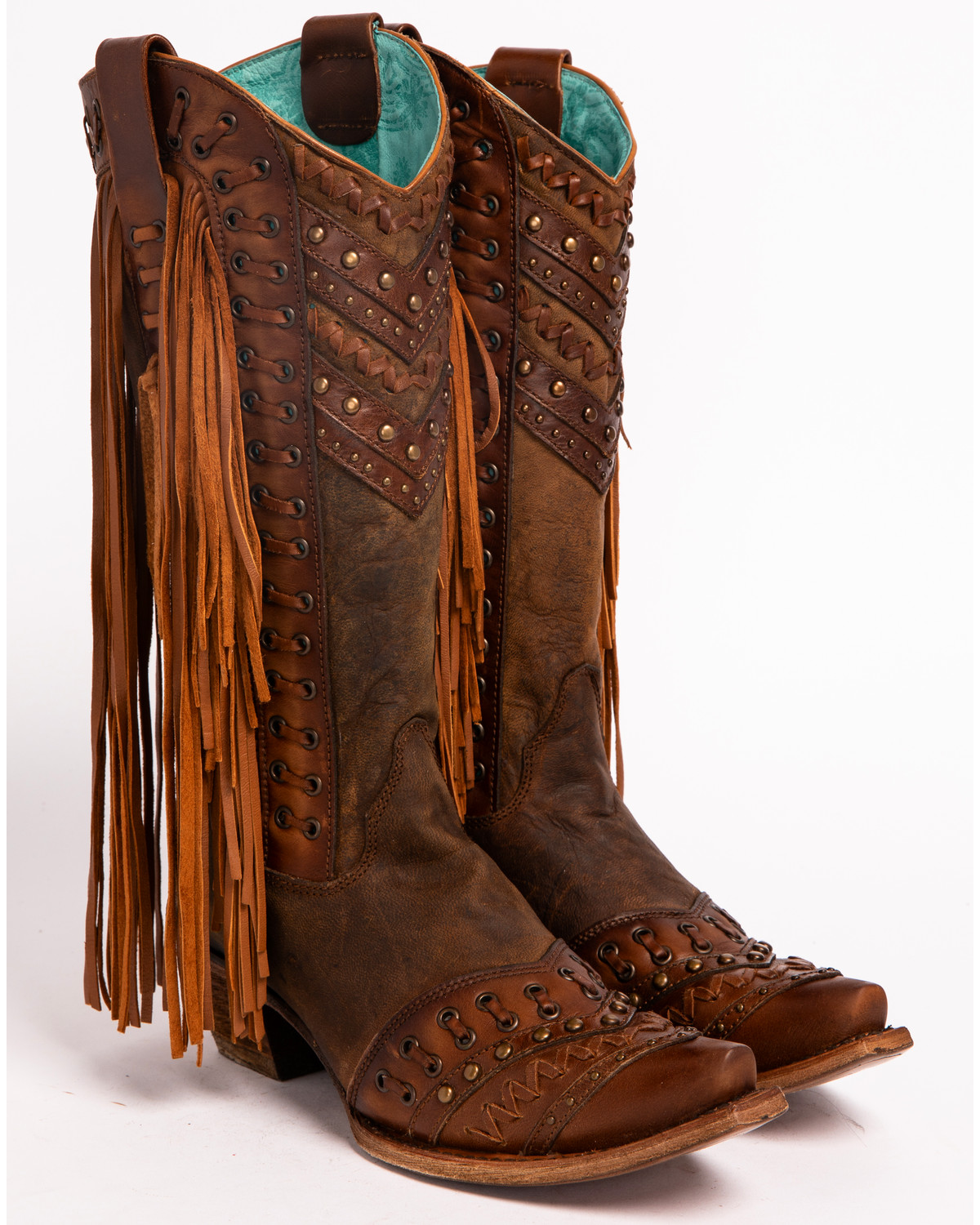 Corral Women's Studded Fringe Cowgirl Boots - Snip Toe - Country Outfitter