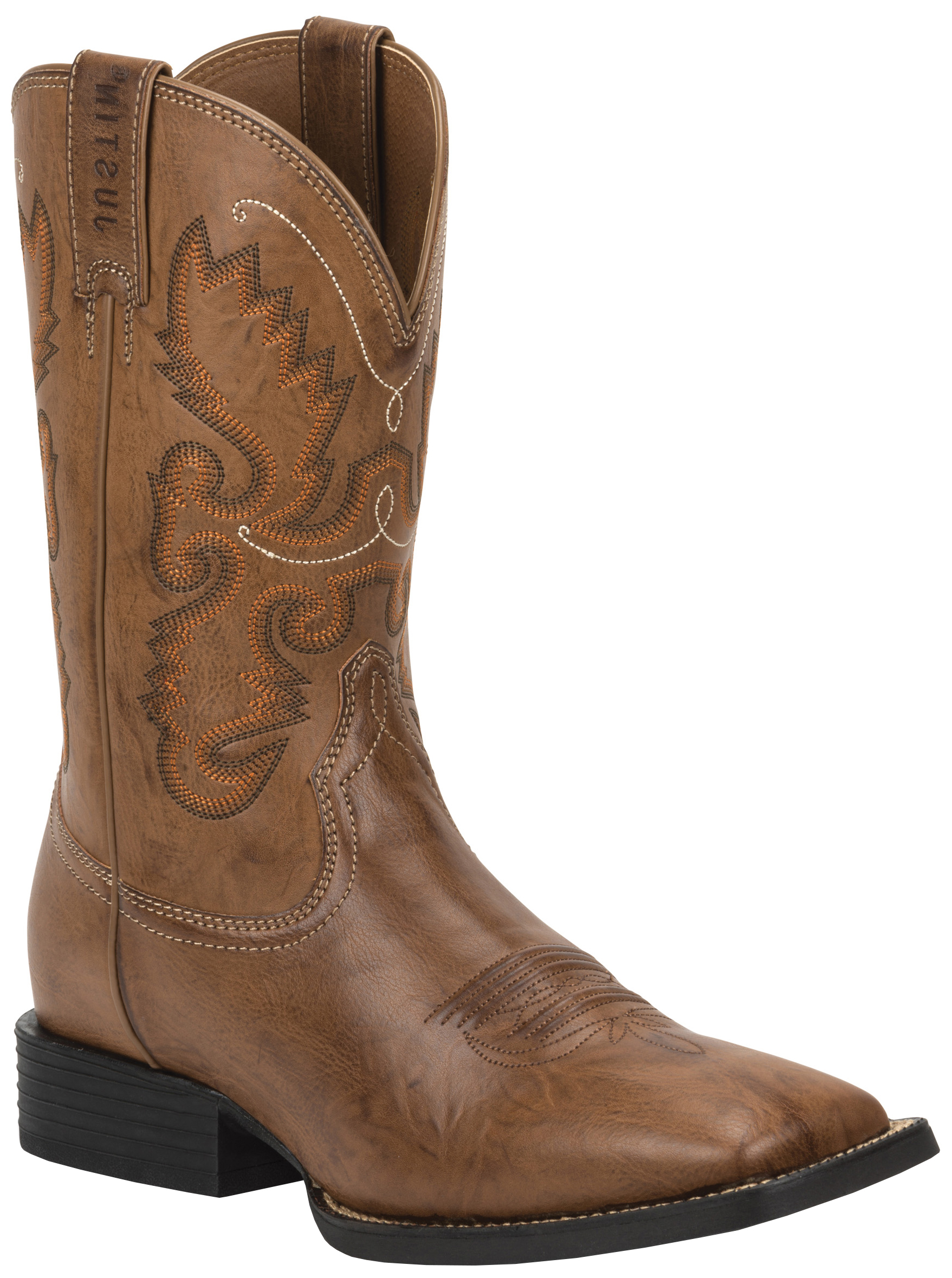 Justin Burnished Brown Farm & Ranch Cowboy Boots Square Toe Country