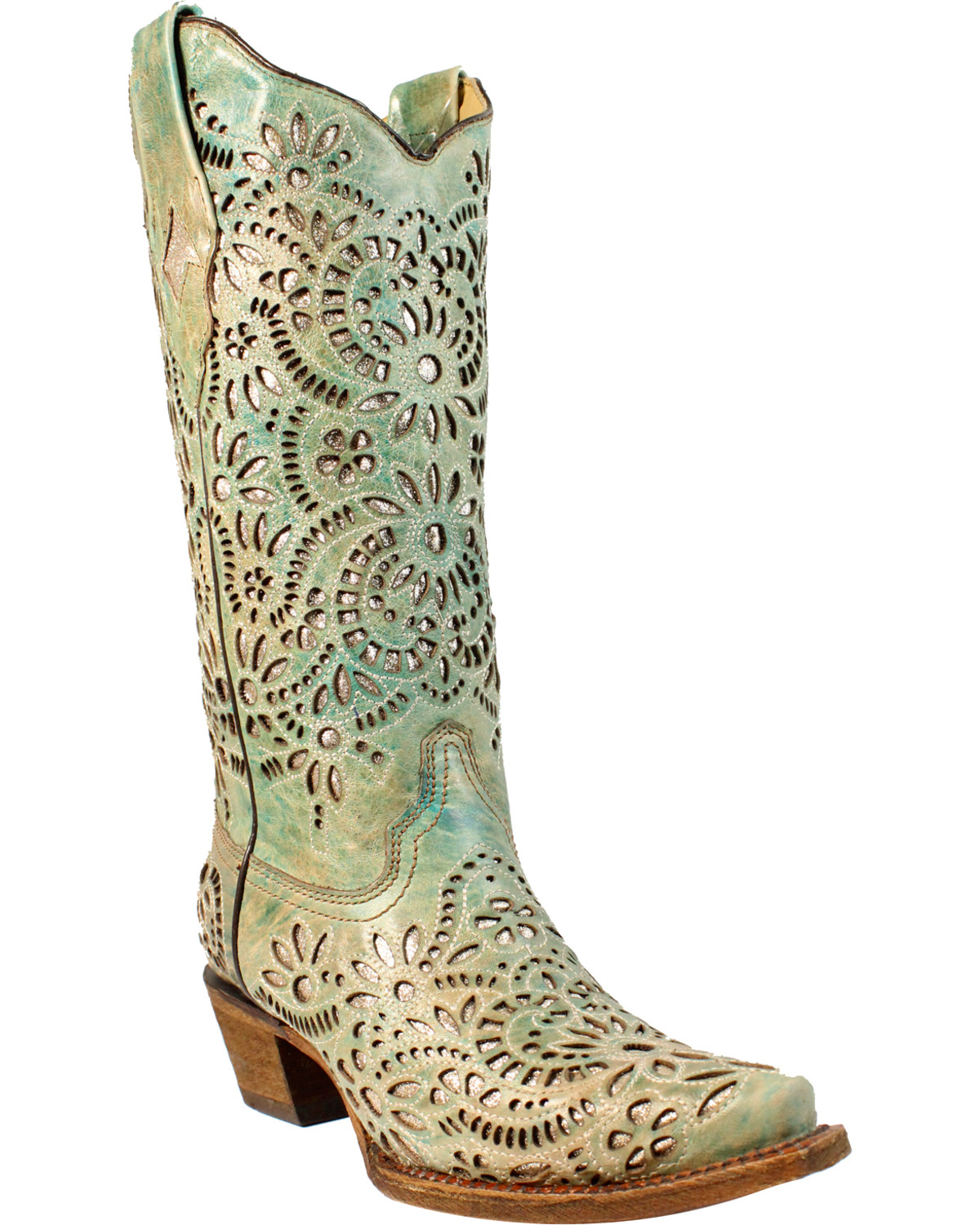 blue sparkly cowgirl boots