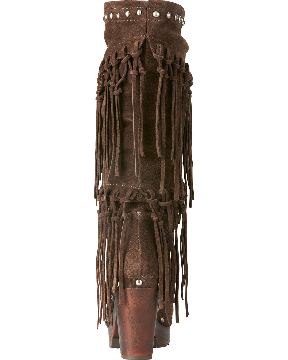 Ariat Women's Music Row Dark Brown Suede Fringe Boots Round Toe