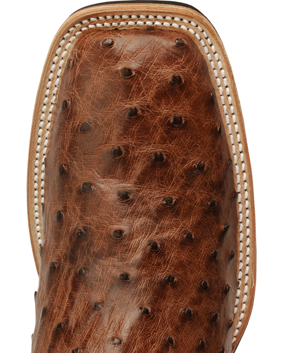 Justin AQHA Full Quill Ostrich Cowboy Boots Square Toe Country
