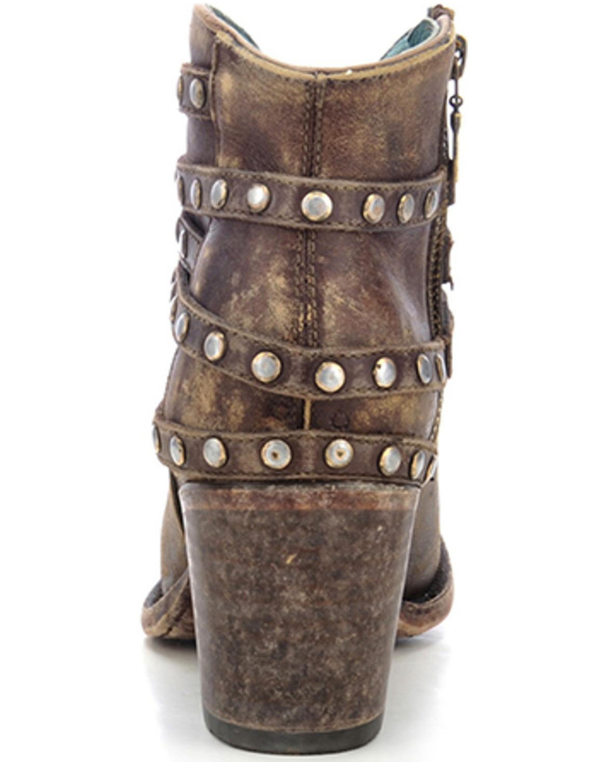 Corral Women's Studded Strap Ankle Boots Round Toe Country Outfitter