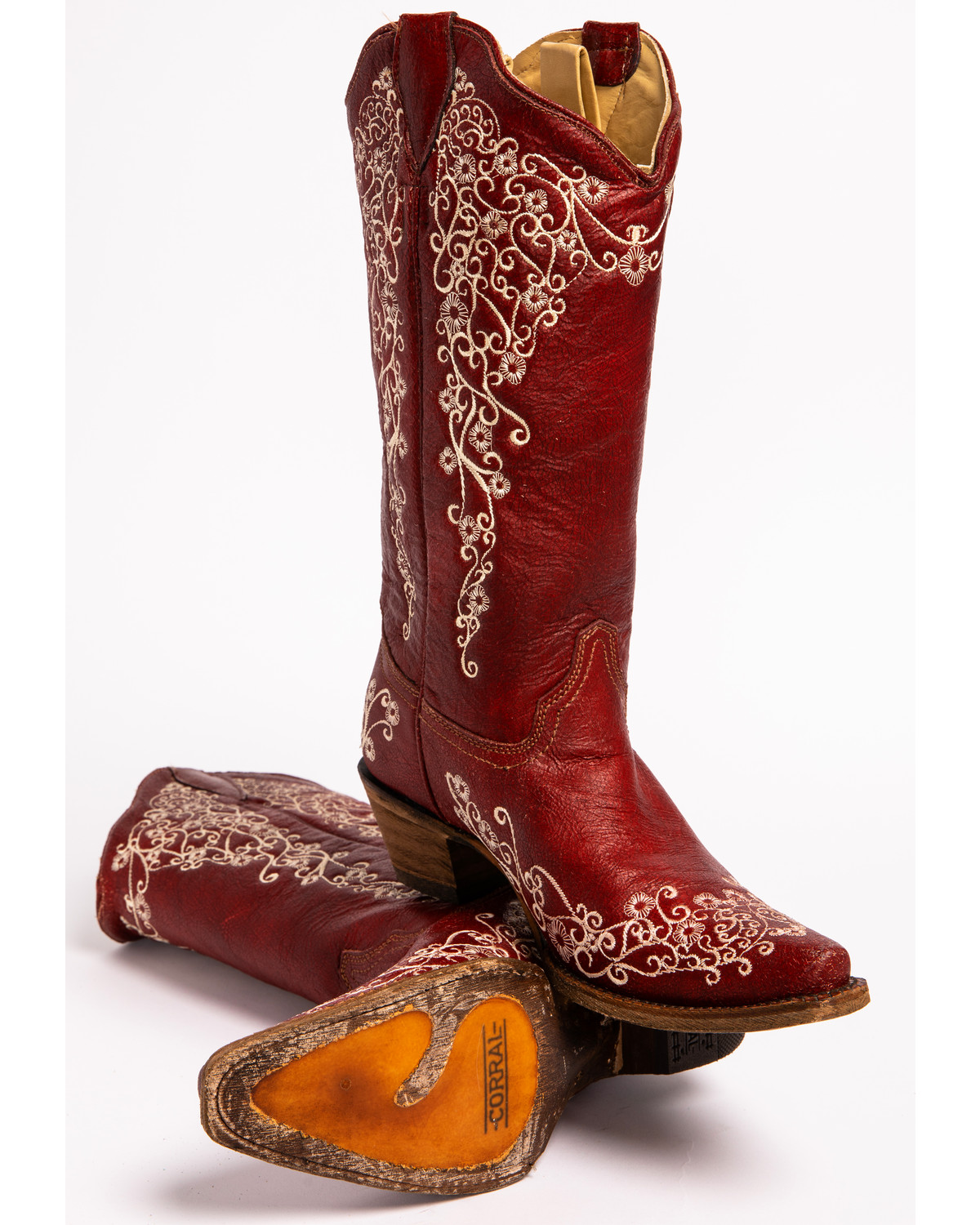 Corral Women's Red Embroidery Boots - Snip Toe - Country Outfitter