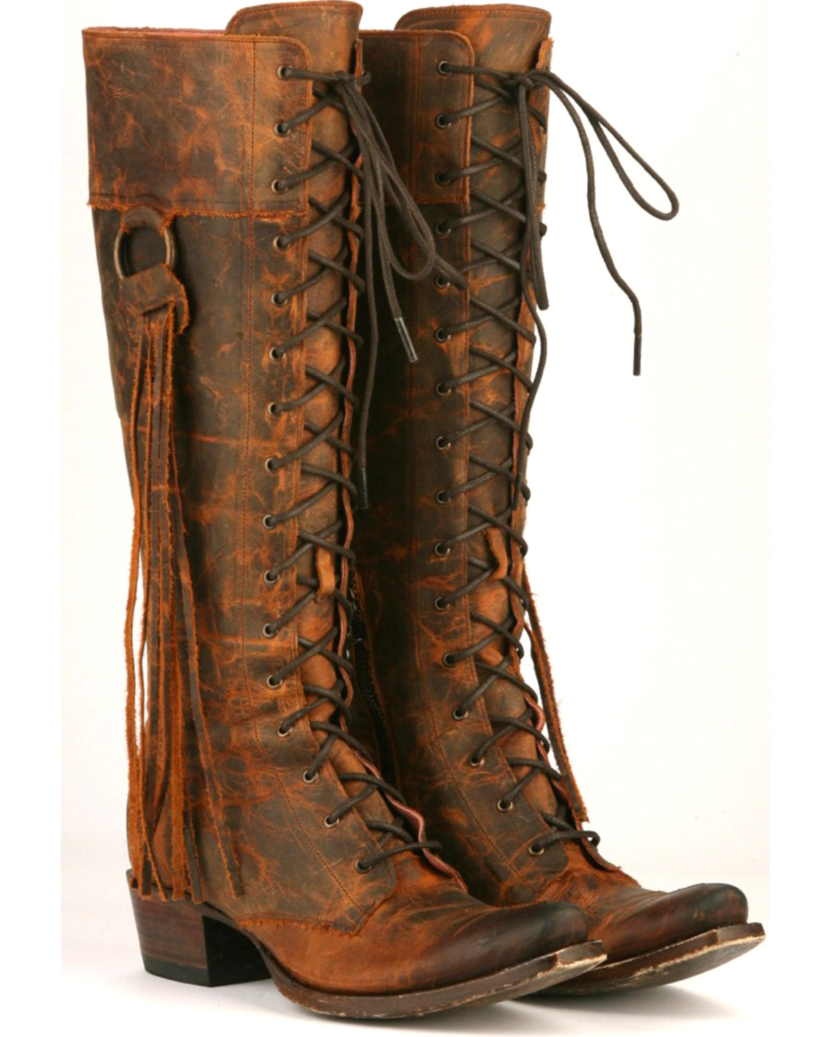 cowboy boots with shoelaces