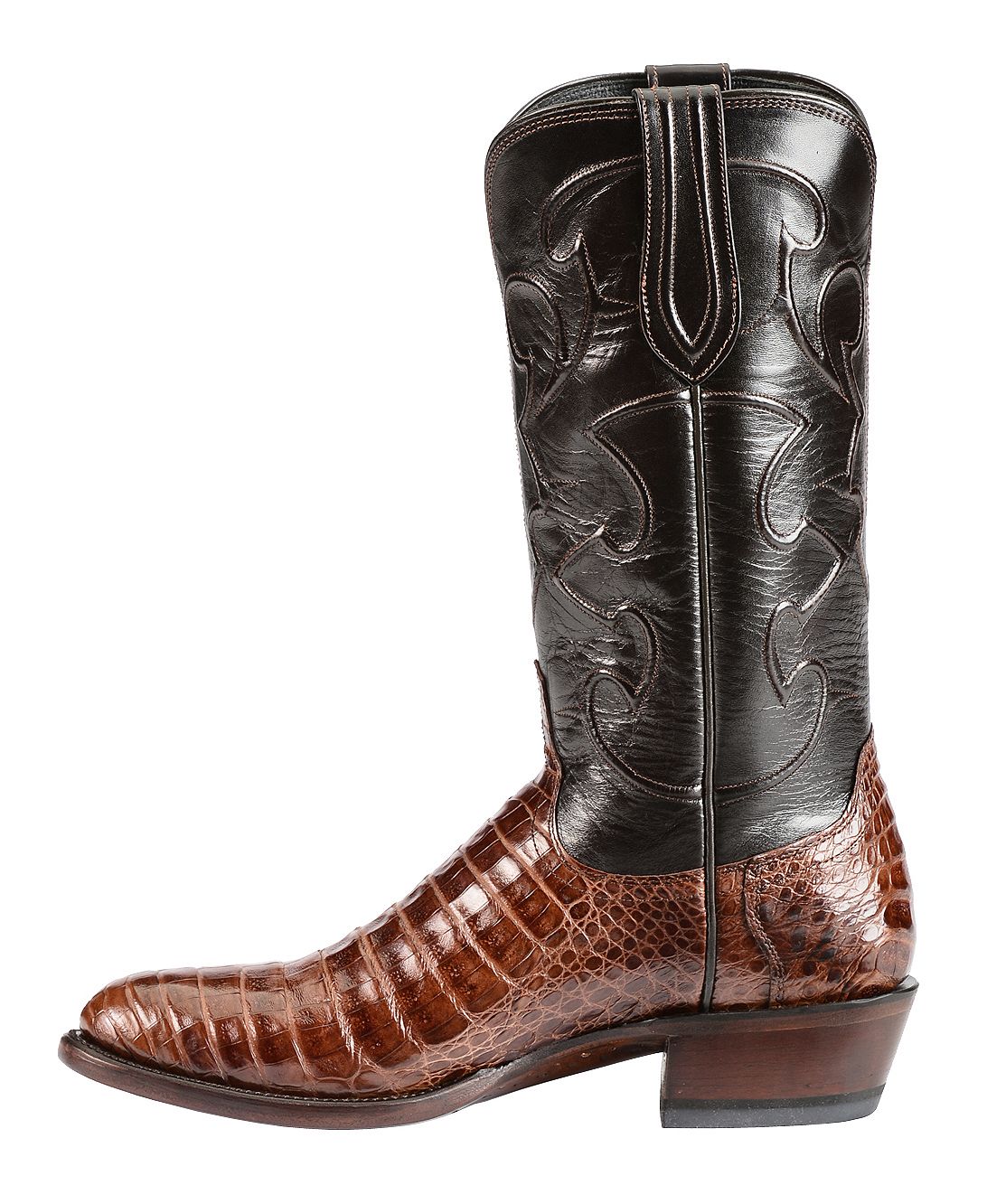 Lucchese Handcrafted 1883 Caiman Belly Cowboy Boots - Round Toe