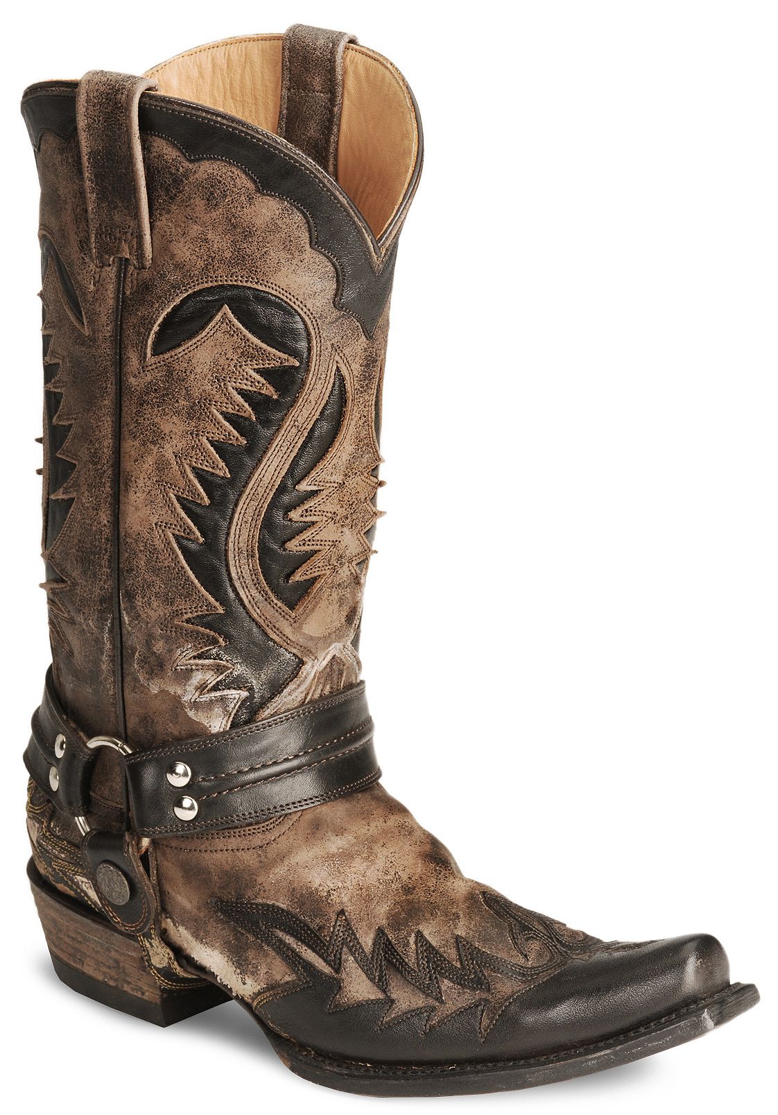 stetson brown harness cowboy boots