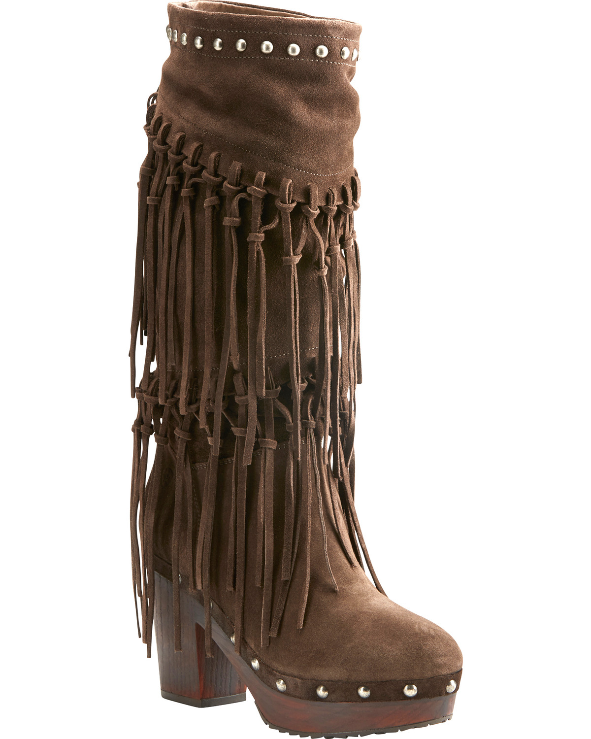 fringe brown boots