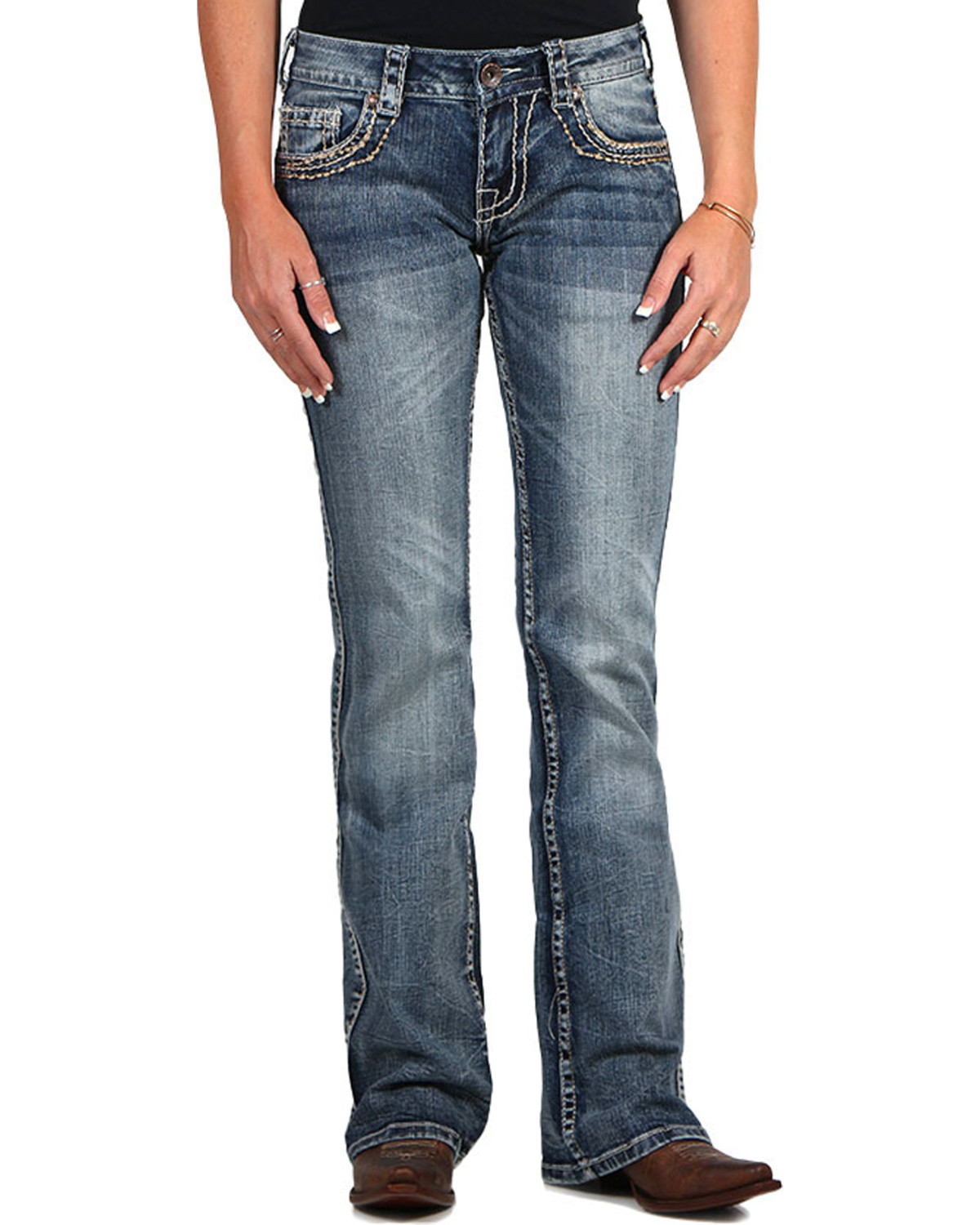 Cowgirl Tuff Women's Timeless Barbed Wire Jeans Boot Cut Country Outfitter