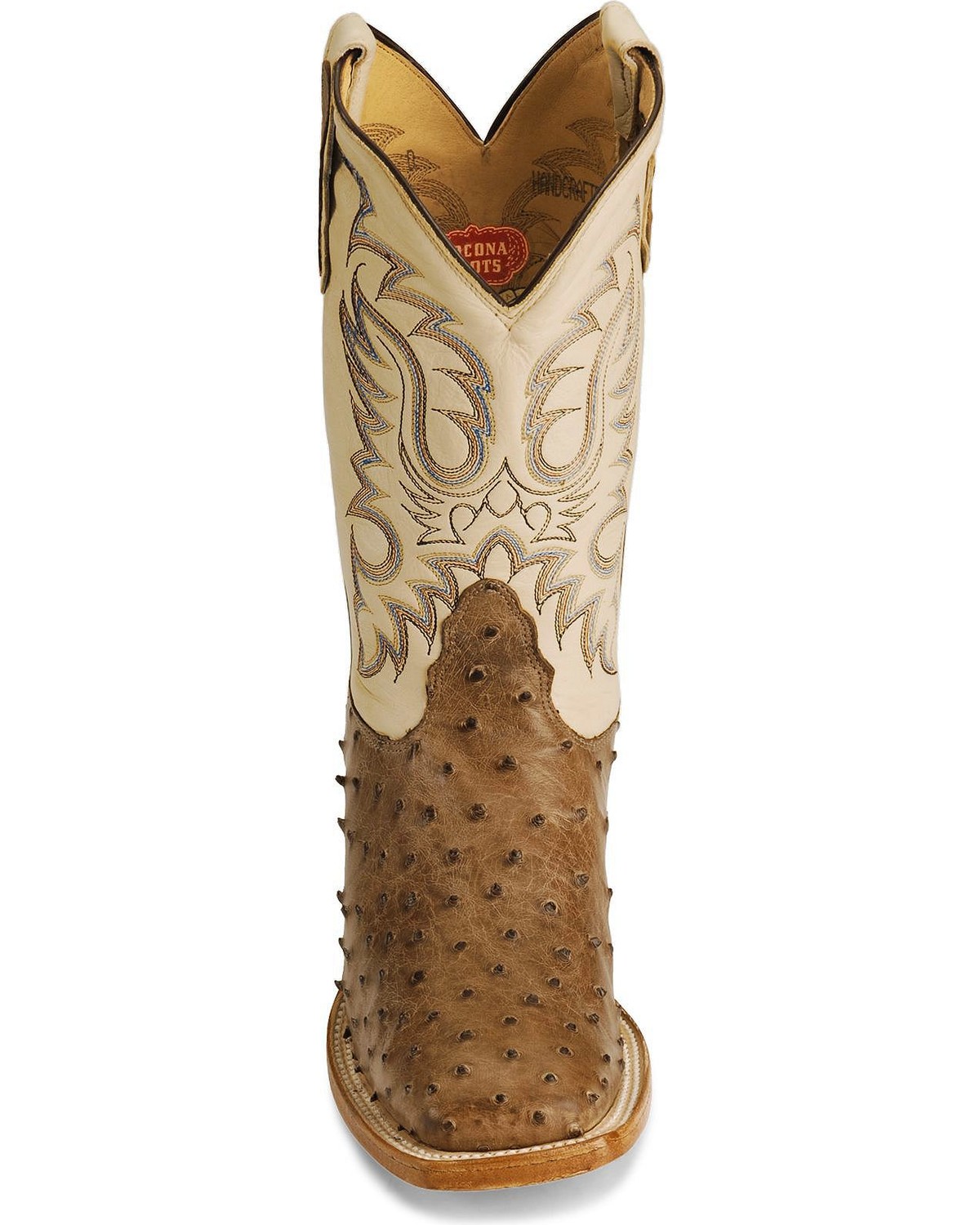 Nocona Full Quill Ostrich Western Cowboy Boots - Square Toe - Country