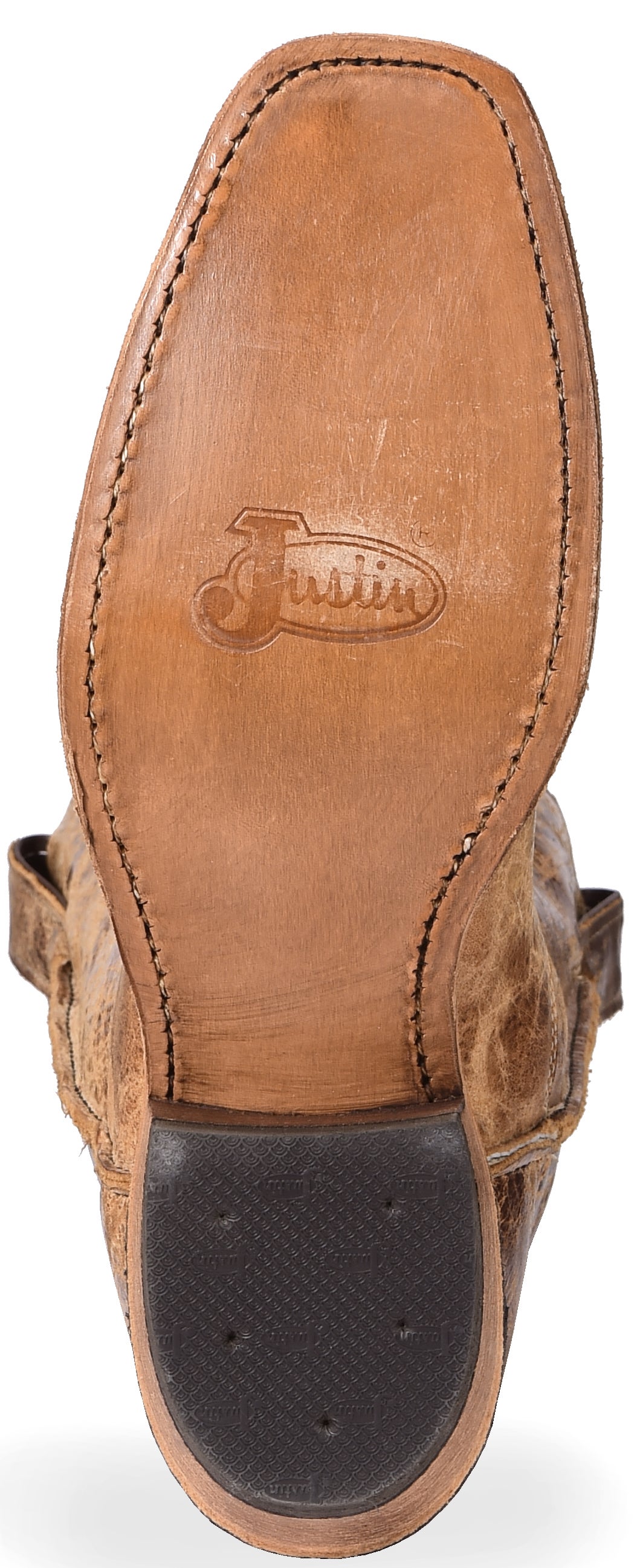 Justin Men's Distressed Cowboy Boots Narrow Square Toe Country