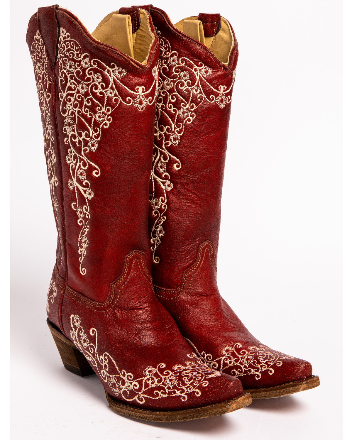 Corral Women's Red Embroidery Boots - Snip Toe - Country Outfitter