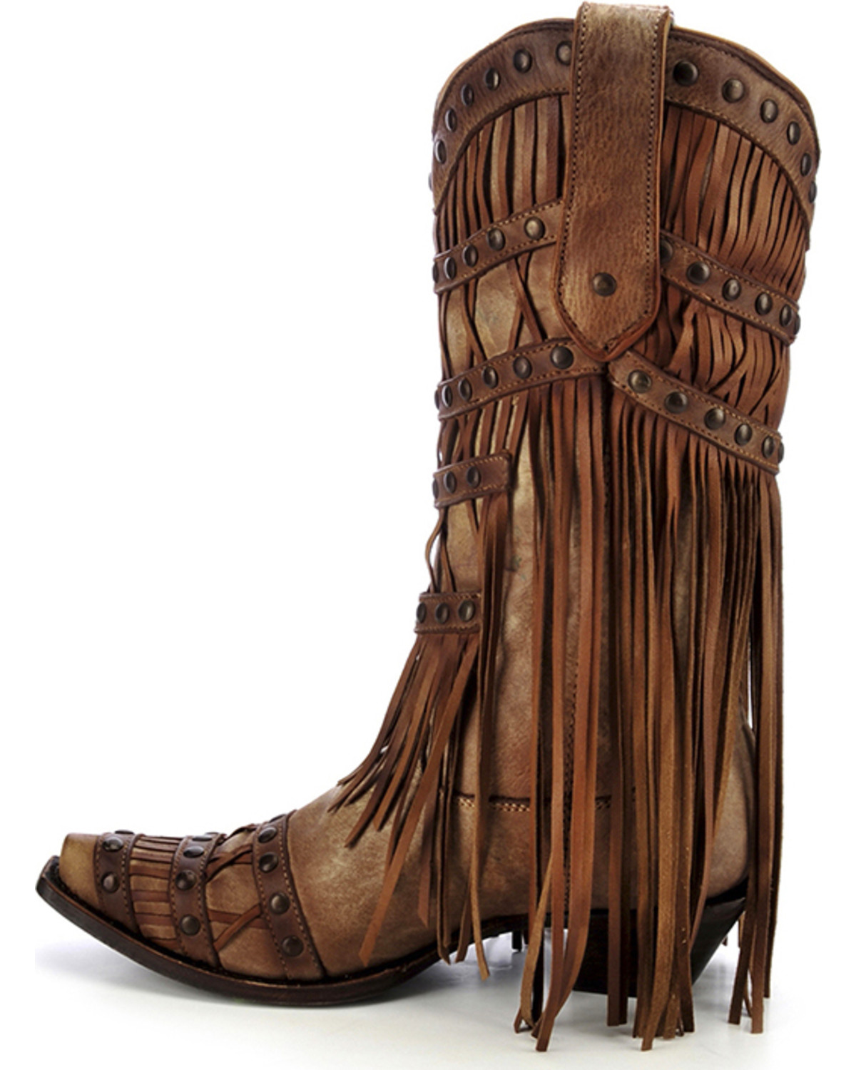 Corral Women's Studded Fringe Cowgirl Boots Snip Toe Country Outfitter