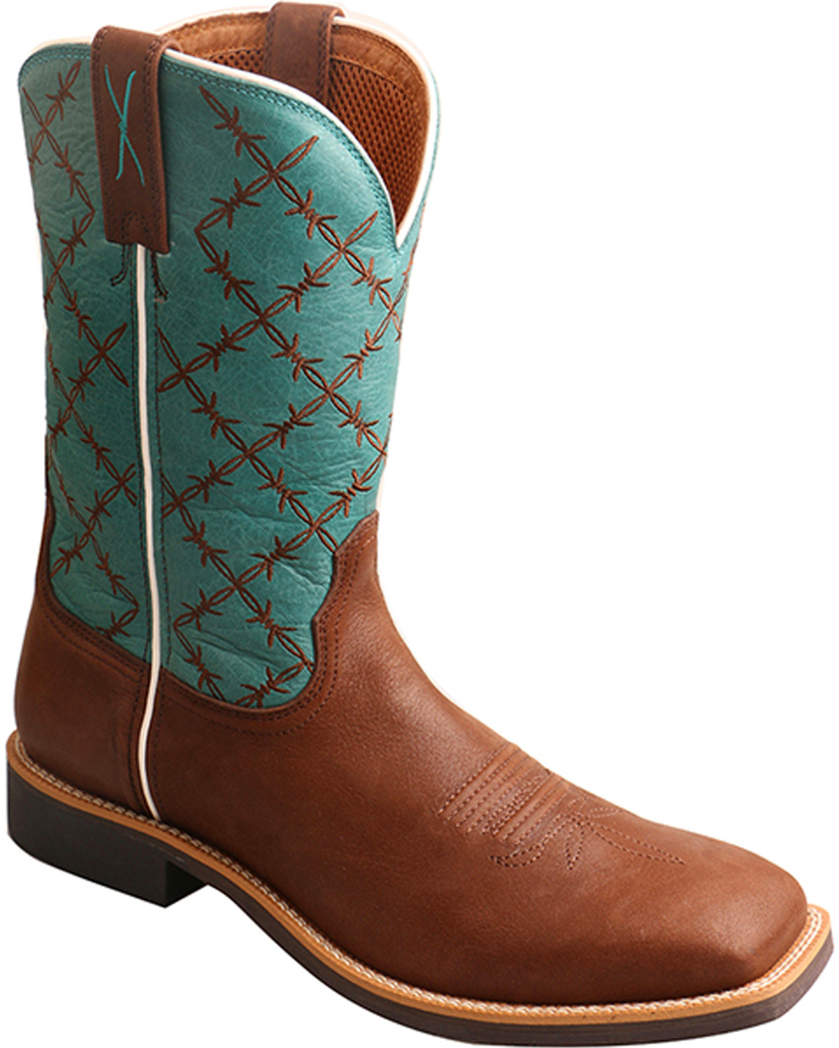 Twisted X Men's 11" Top Hand Barbed Wire Cowboy Boots Square Toe