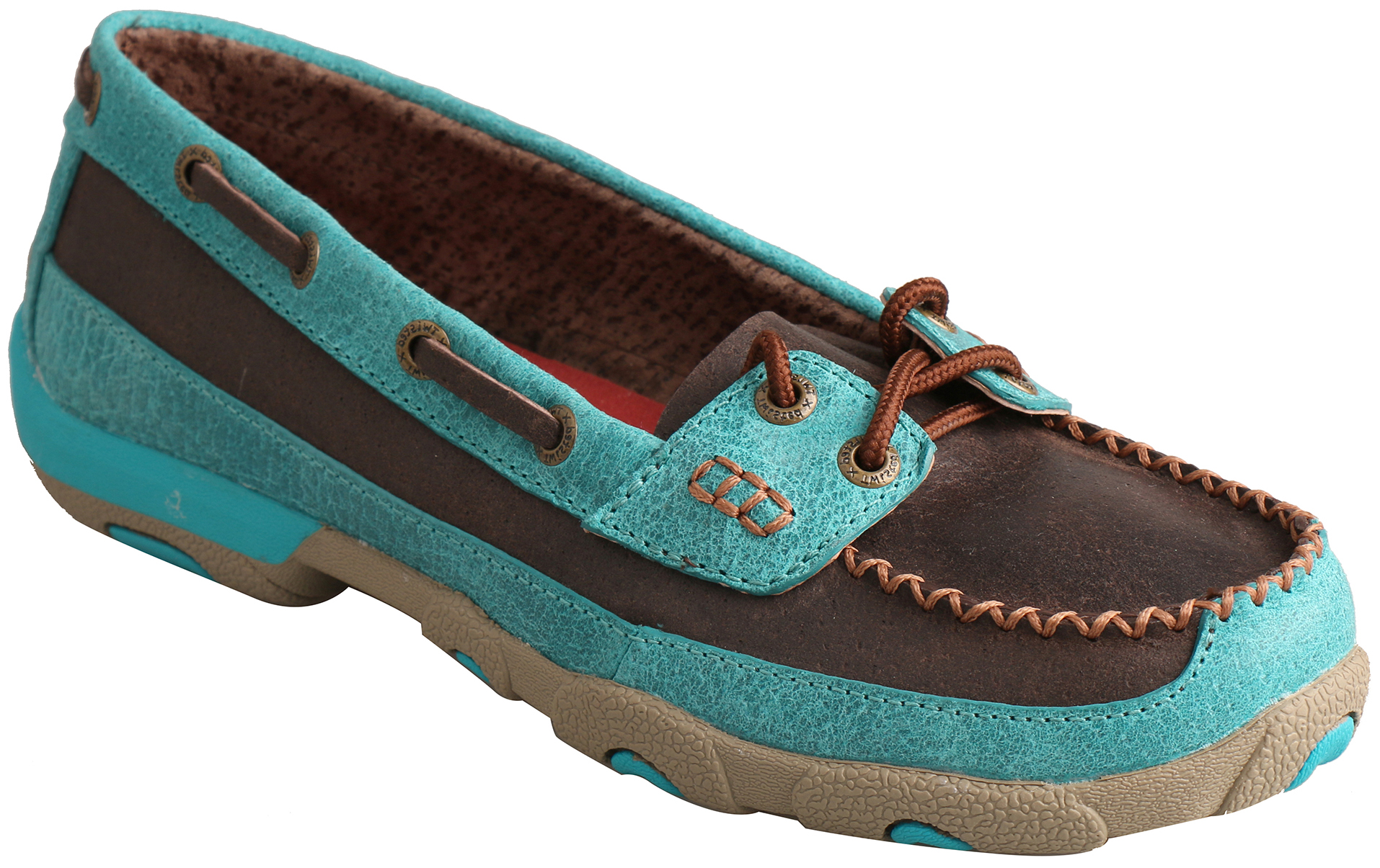 twisted x women's turquoise accented driving mocs