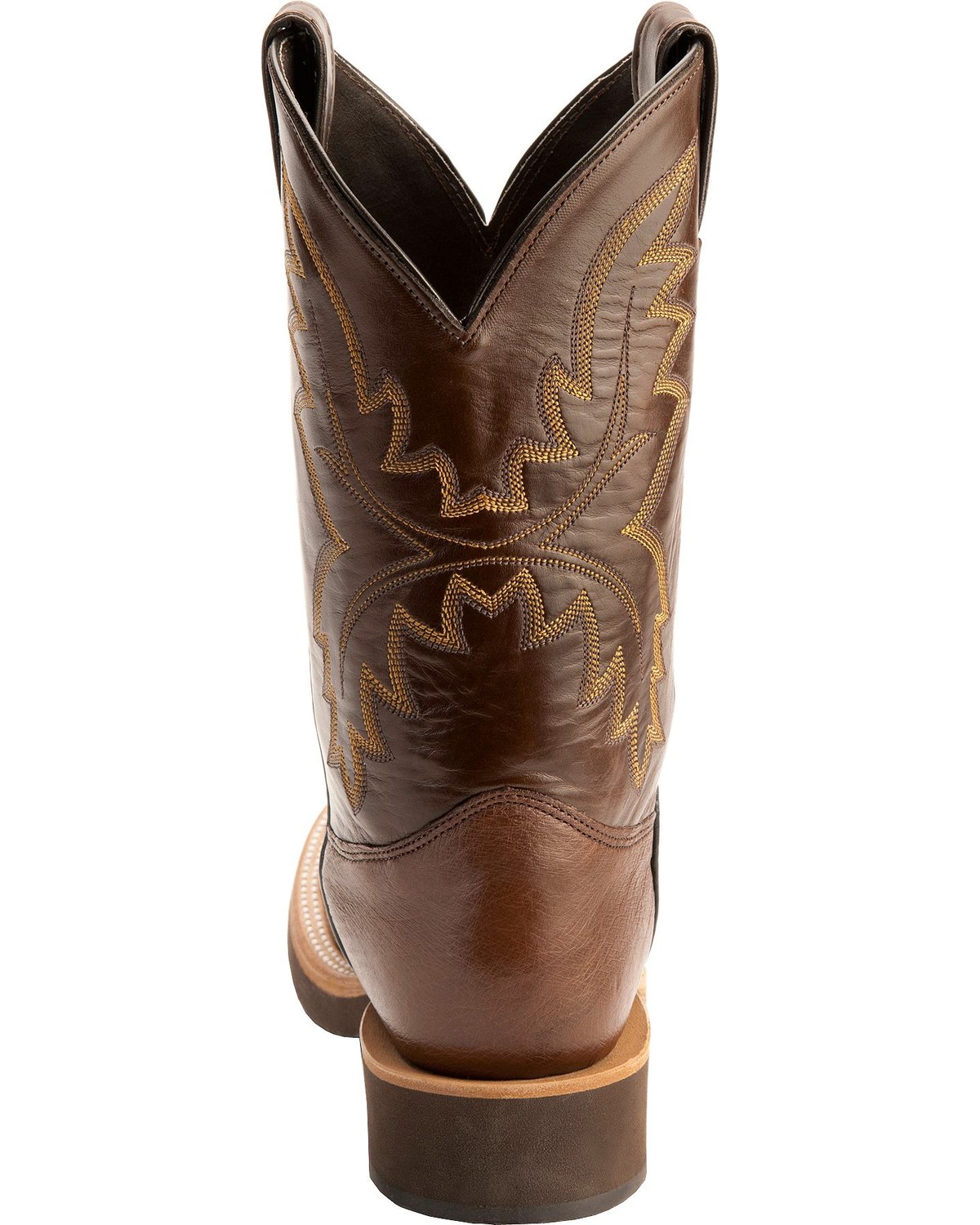 Justin Antique Brown Smooth Ostrich Tek Crepe Cowboy Boots - Round Toe