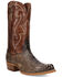 Image #1 - Dan Post Men's Bay Apache Exotic Python Western Boots - Round Toe, Brown, hi-res