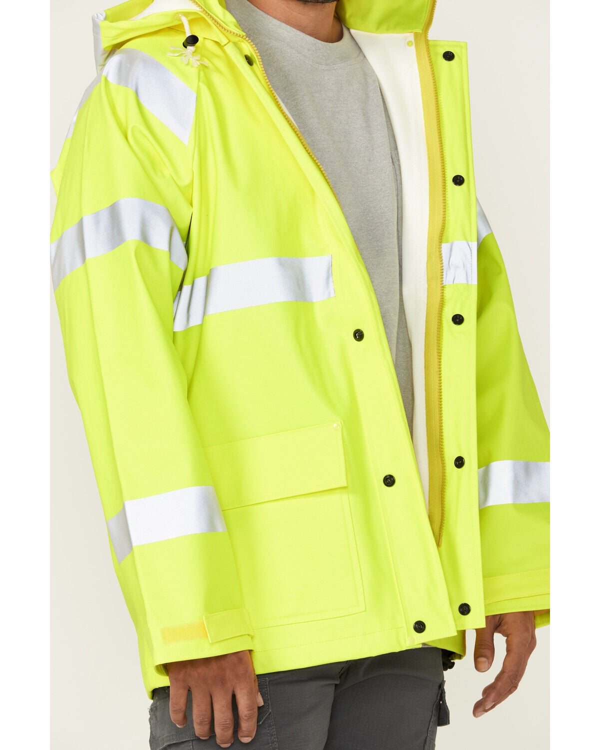 Image #2 - Forge Workwear Men's FR Hi-Vis Rain Work Jacket, Yellow, hi-res