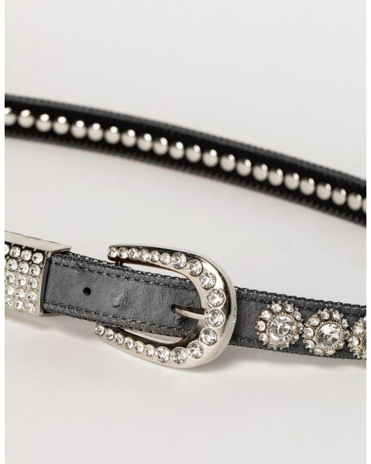 Image #3 - Shyanne Women's Rhinestone Thin Belt, Black, hi-res
