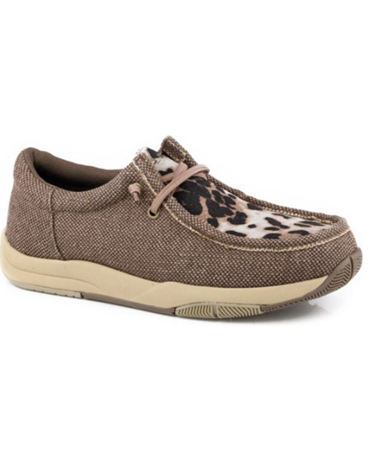 Image #1 - Roper Women's Clearcut Low Leopard Print Casual Shoes - Moc Toe, Brown, hi-res