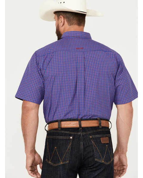 Image #4 - Ariat Men's Jameson Plaid Print Short Sleeve Button-Down Western Shirt - Tall, Dark Blue, hi-res