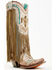 Image #1 - Corral Women's Embroidered and Crystal Eagle Fringe Western Boots - Snip Toe , Beige, hi-res