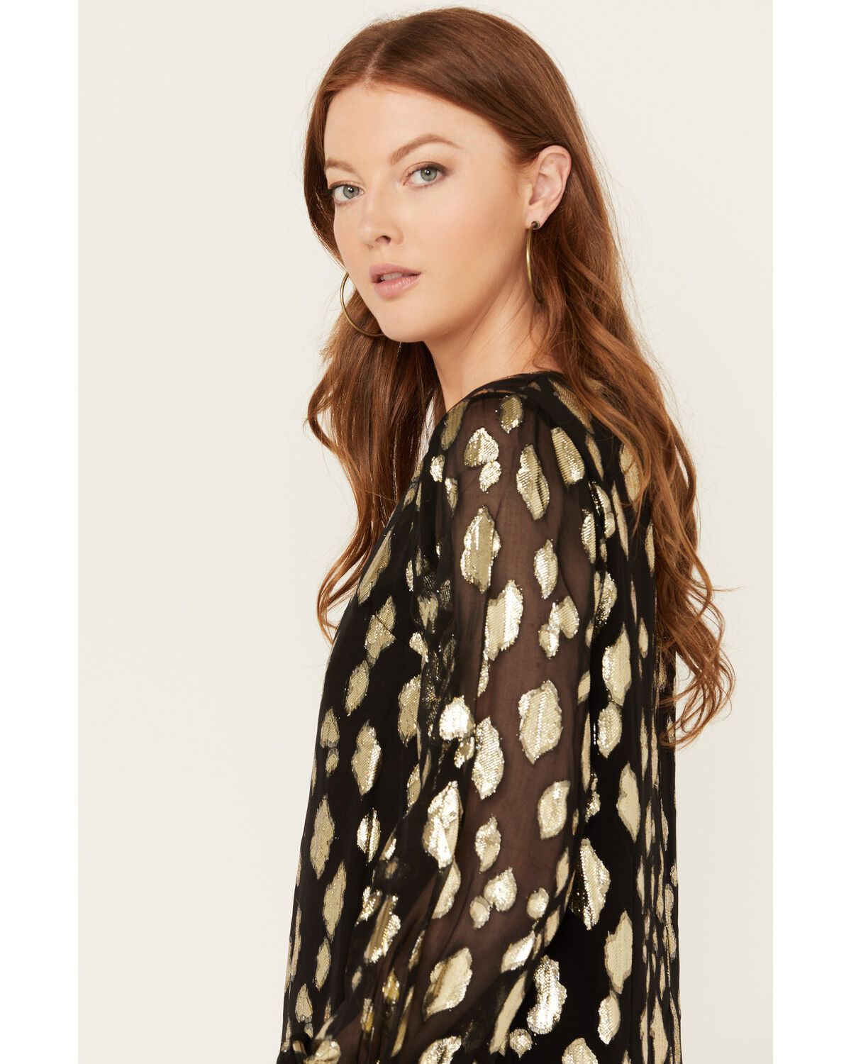 Image #2 - En Creme Women's Long Sleeve Mini Dress, Black, hi-res
