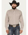 Image #1 - George Strait by Wrangler Men's Plaid Print Long Sleeve Button-Down Stretch Western Shirt, Taupe, hi-res