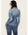 Image #4 - Idyllwind Women's Rigid Wayside Studded Chambray Long Sleeve Snap Western Shirt , Medium Wash, hi-res