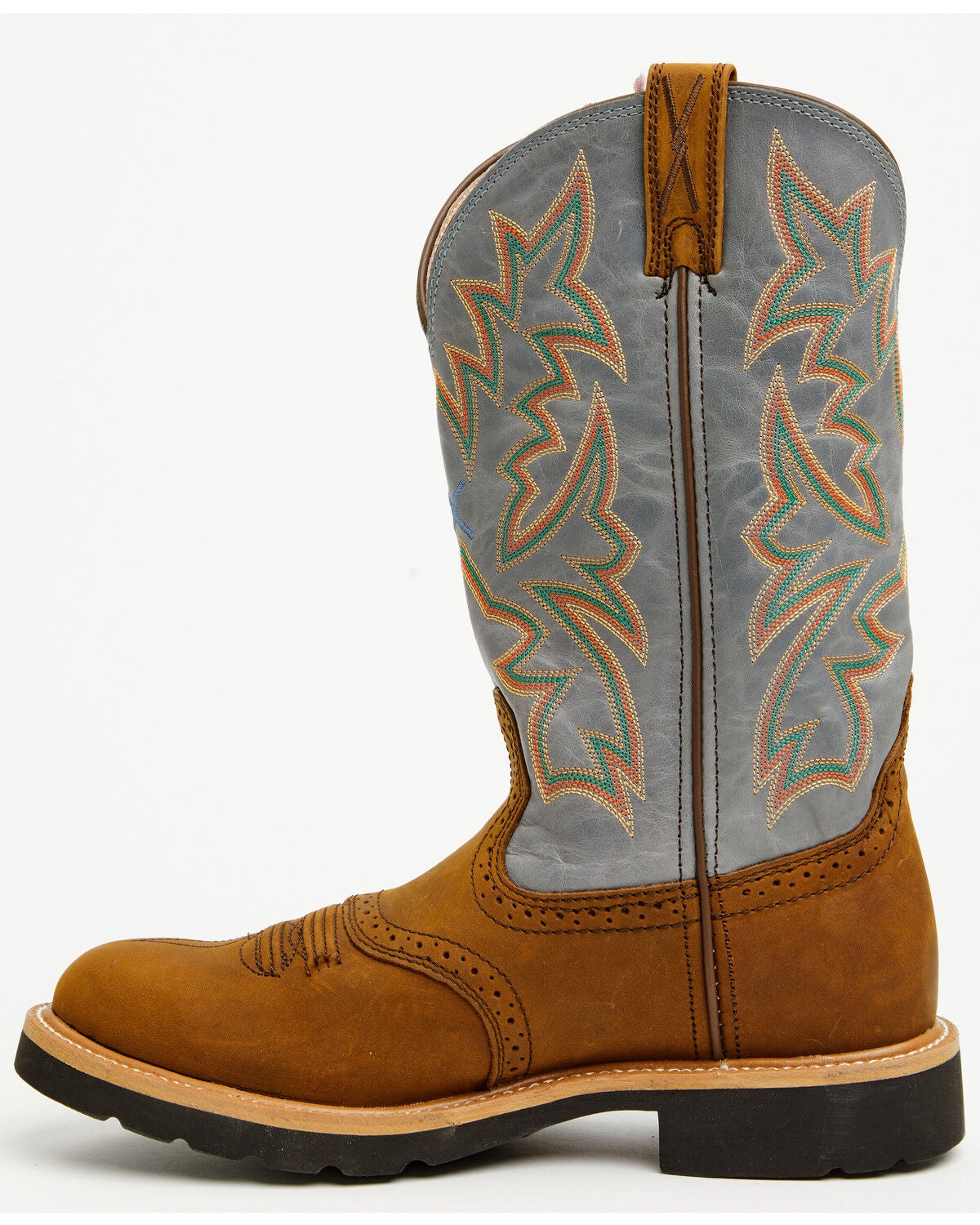 Image #3 - Twisted X Men's Cowboy Pull-On Work Boots - Soft Toe, Brown, hi-res